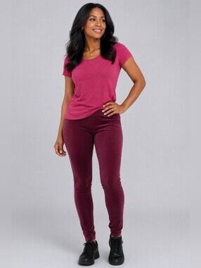 PINK Victoria's Secret Dark Magenta Grape Active Wear Pants- Size: Large
